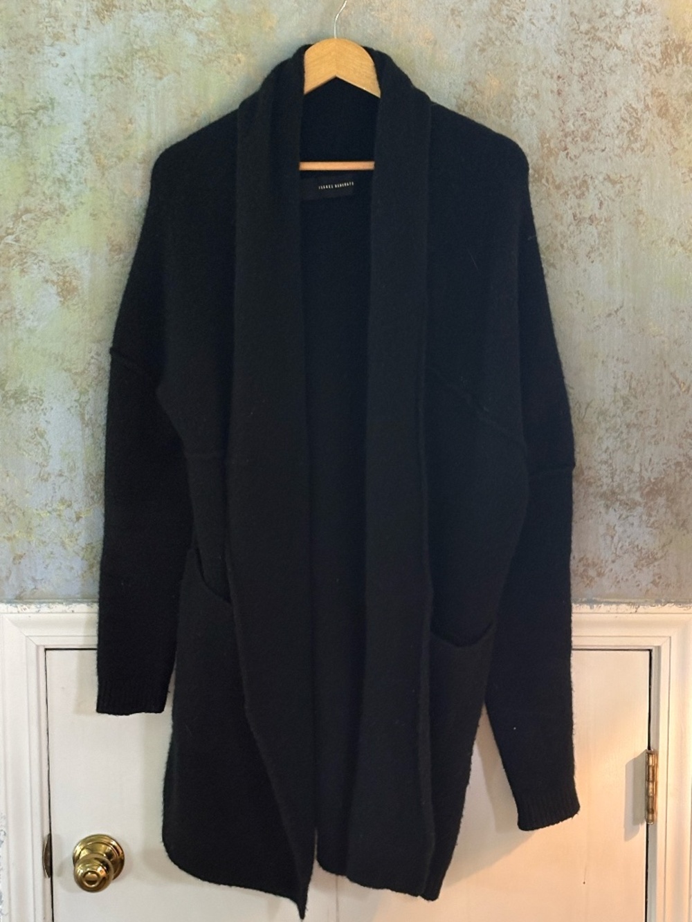 Isabel Benenato Long Black Cardigan
